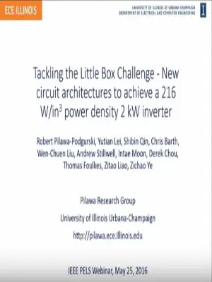 Tackling the Little Box Challenge: New circuit architectures to achieve a 216 W in 3 power density 2 kW inverter Slides