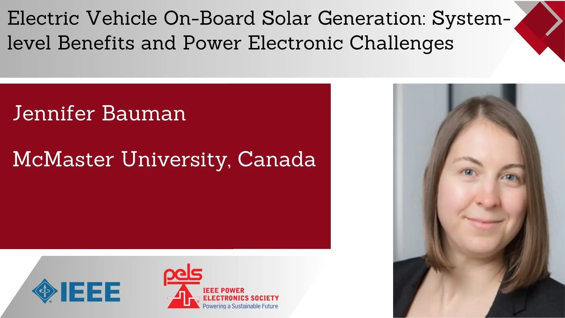 Electric Vehicle On-Board Solar Generation: System-level Benefits and Power Electronic Challenges-Slides