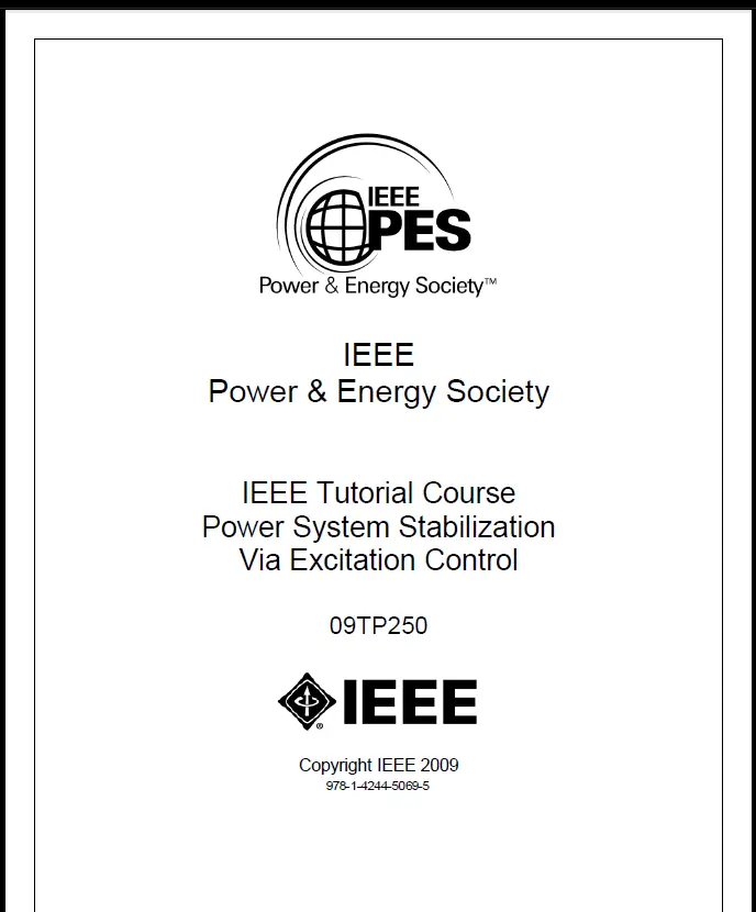 IEEE Tutorial Course Power System Stabilization via Excitation Control
