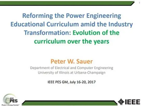 Reforming the Power Engineering Educational Curriculum amid the Industry Transformation