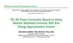 DC AC Power Conversion Based on Using Modular Multilevel Converter With Arm Energy Approximation Control