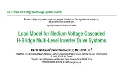 Load Model for Medium Voltage Cascaded H Bridge Multi Level Inverter Drive Systems