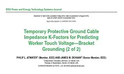 Temporary Protective Ground Cable Impedance K-Factors for Predicting Worker Touch Voltage Bracket Grounding (2 of 2)