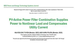 PV-Active Power Filter Combination Supplies Power to Nonlinear Load and Compensates Utility Current