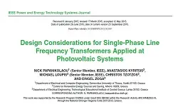 Design Considerations for Single Phase Line Frequency Transformers Applied at Photovoltaic Systems