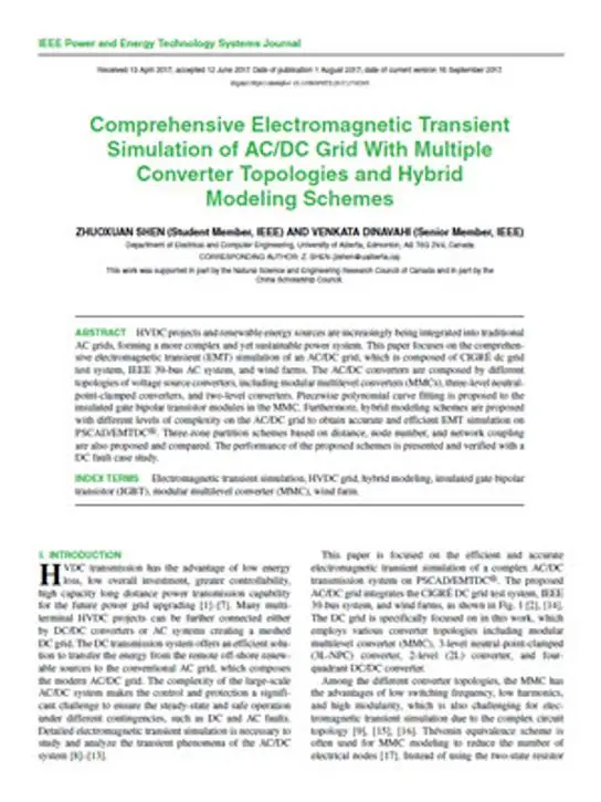 Comprehensive Electromagnetic Transient Simulation of AC/DC Grid with Multiple Converter Topologies and Hybrid Modeling Schemes