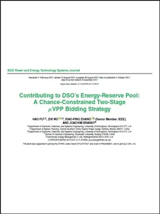 Contributing to DSO’s Energy-Reserve Pool:A Chance-Constrained Two-StageµVPP Bidding Strategy