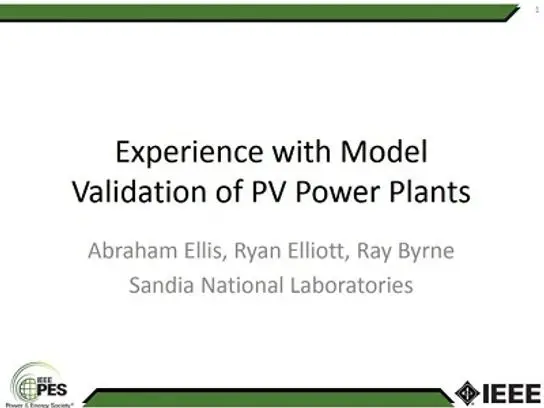 Modeling and Model Validation of Renewable Energy Power Plants