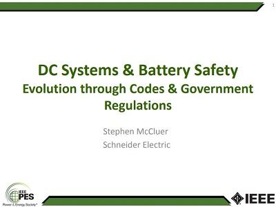 14PESGM2756, NFPA 70E Considerations for Batteries and DC Power Systems