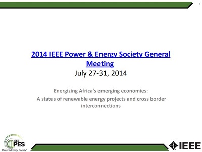 Energizing Africa?s Emerging Economies a Status of Renewable Energy Projects and Cross Border Interconnections