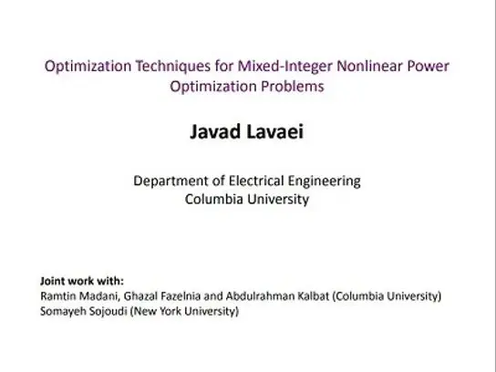 14PESGM1219, Optimization Techniques for Mixed-Integer Nonlinear Power Optimization Problems