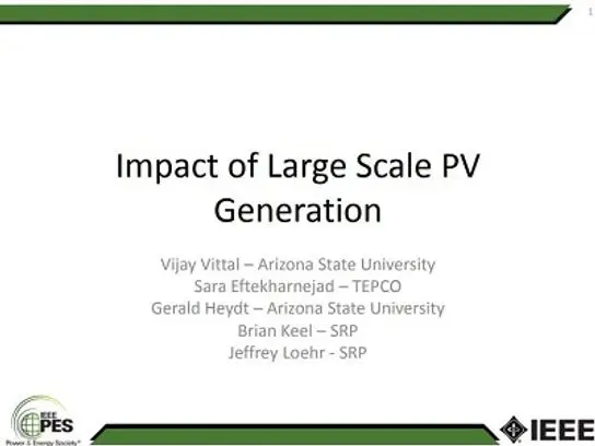 14PESGM1749, Impact of Large Scale PV Generation
