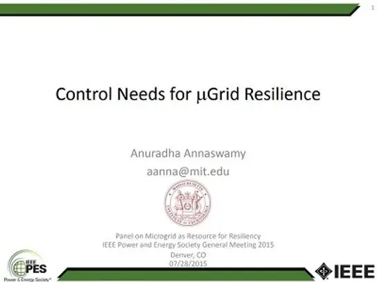 Control needs for microgrid resiliency