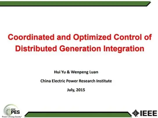 Coordinated and Optimized Control of Distributed Generation Integration