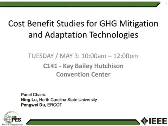 Cost Benefit Studies for GHG Mitigation and Adaptation Technologies