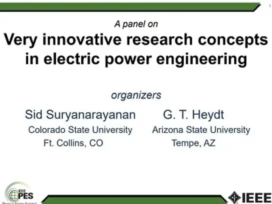 Very innovative research concepts in electric power engineering