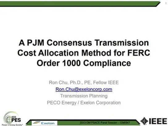 FERC Order 1000 – Regional and Interregional Transmission Planning and Cost Allocation