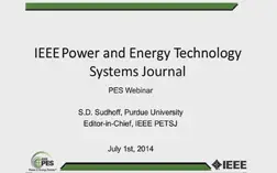 IEEE Power and Energy Technology Systems Journal (Webinar)