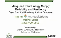 Marquee Event Energy Supply Reliability and Resiliency (Webinar)
