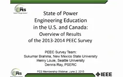 State of Power Engineering Education in the U.S. and Canada: Overview of Results of the 2013-2014 PEEC Survey (Webinar)