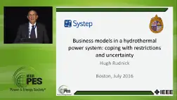 Business Models for Electricity Market - Business models in a hydrothermal power system: coping with restrictions and uncertainty (Video)