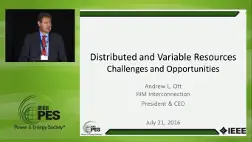 Business Models for Electricity Market - Distributed and Variable Resources Challenges and Opportunities (Video)