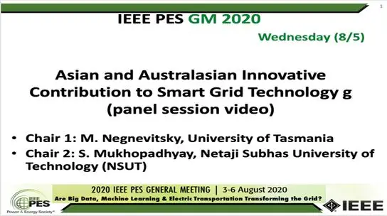 2020 PES GM 8/5 Panel Video: Asian and Australasian Innovative Contribution to Smart Grid Technology