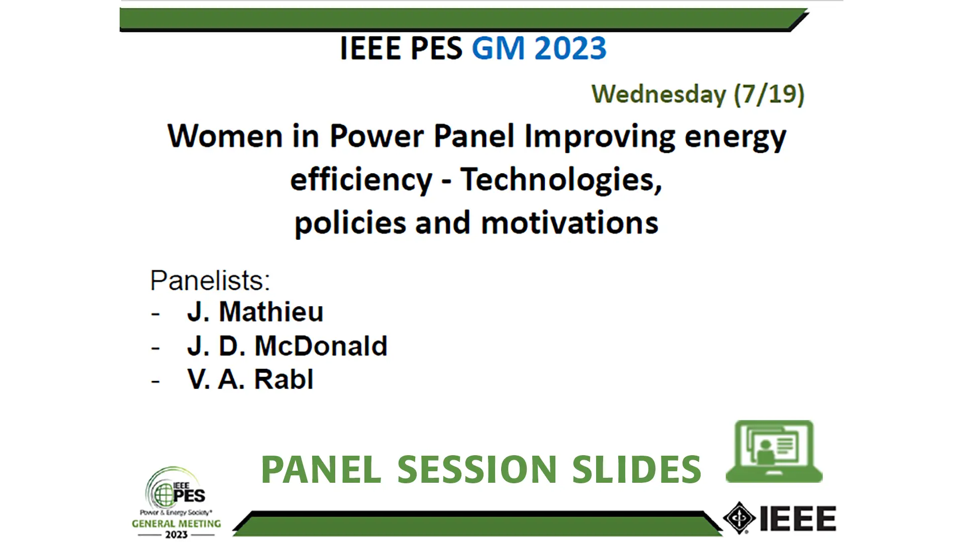 Women in Power Panel Improving energy efficiency - Technologies, policies and motivations