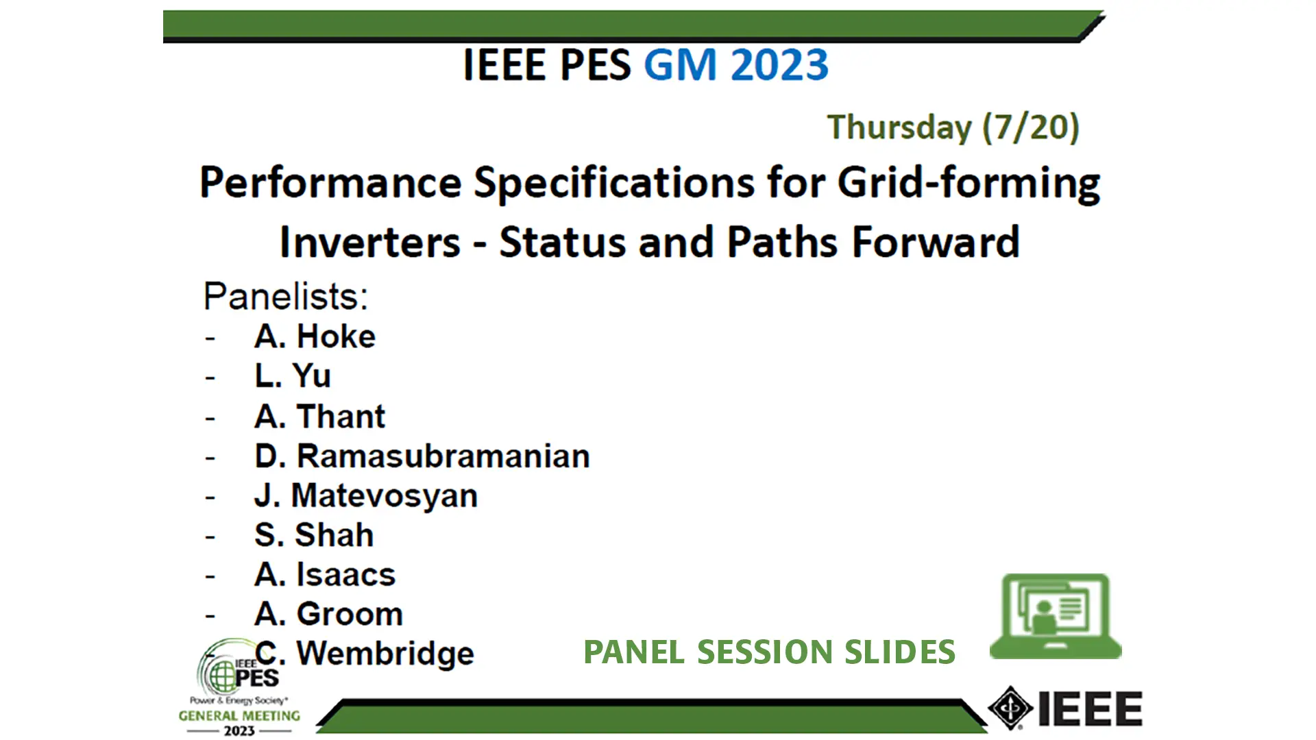 Performance Specifications for Grid-forming Inverters - Status and Paths Forward