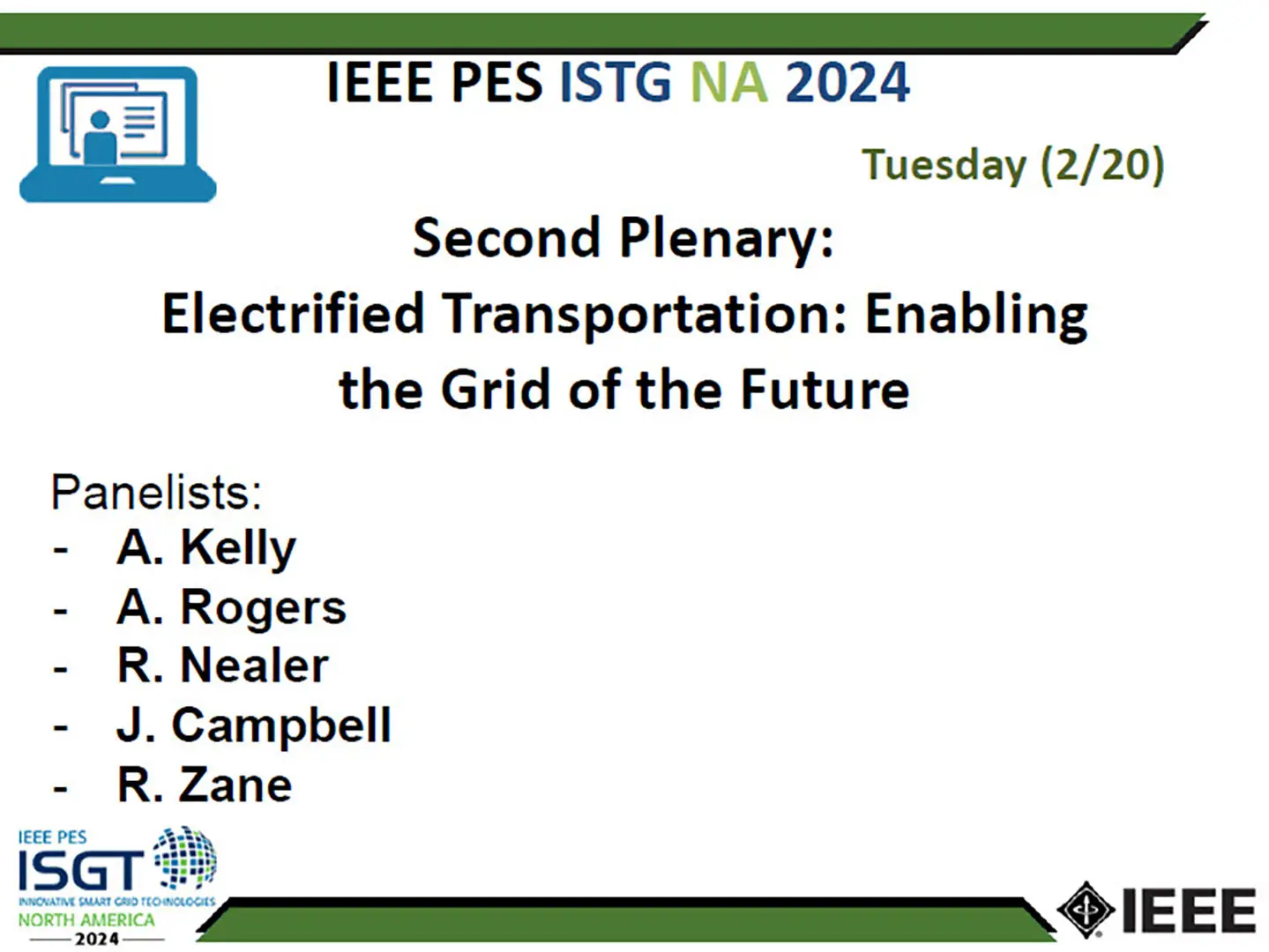 Second Plenary - Electrified Transportation: Enabling the Grid of the Future (slides)