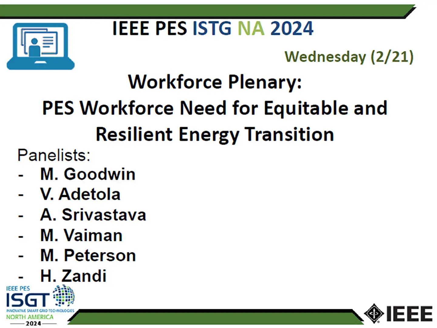 Workforce Plenary: PES Workforce Need for Equitable and Resilient Energy Transition (slides)