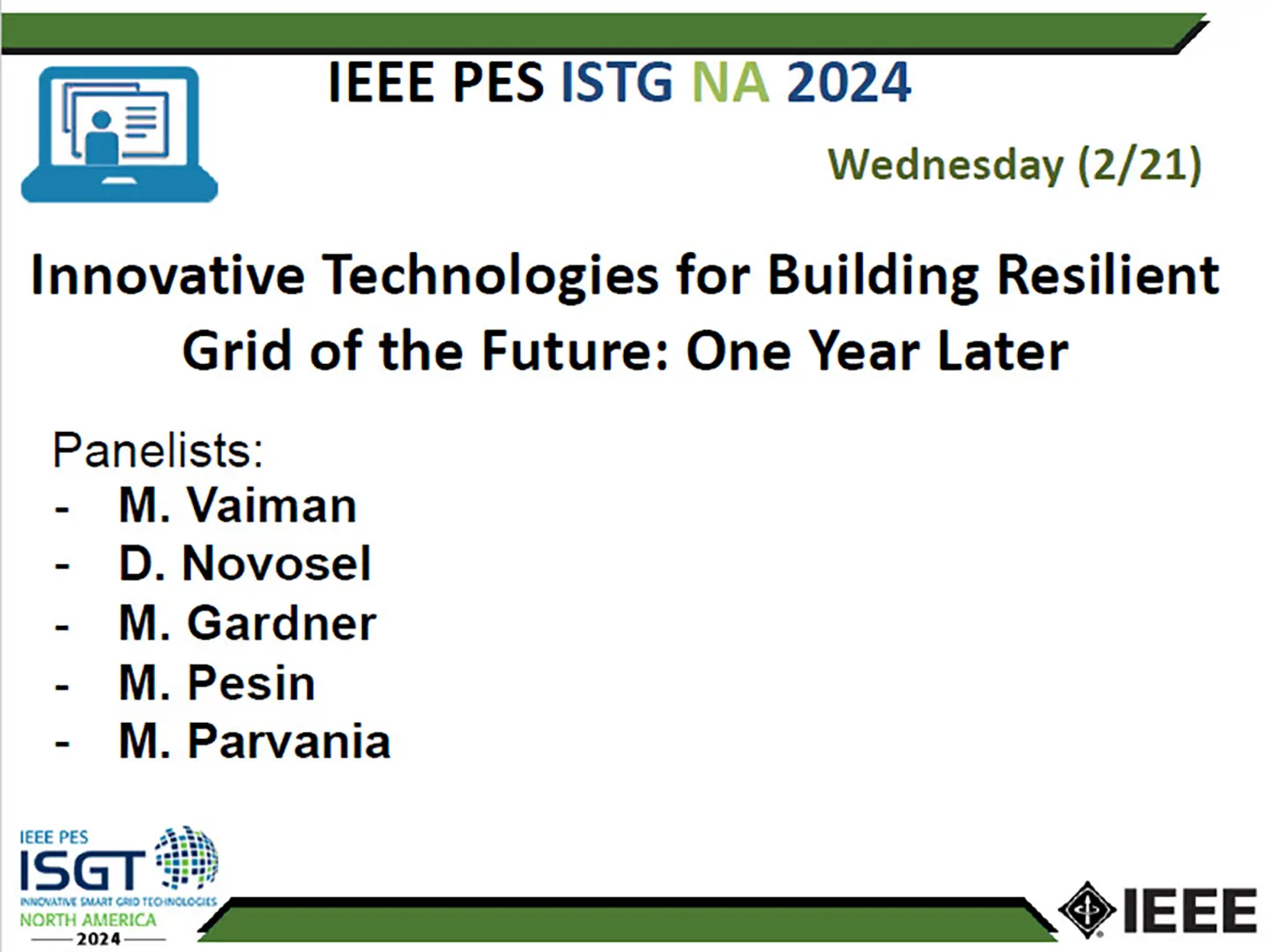 Innovative Technologies for Building Resilient Grid of the Future: One Year Later (slides)