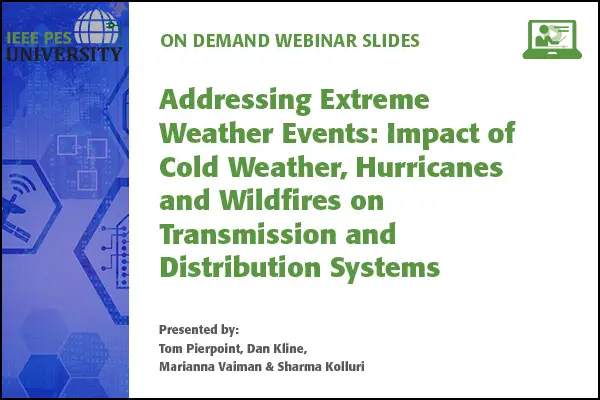 Addressing Extreme Weather Events:Impact of Cold Weather, Hurricanes and Wildfires on Transmission and Distribution Systems (Slides)