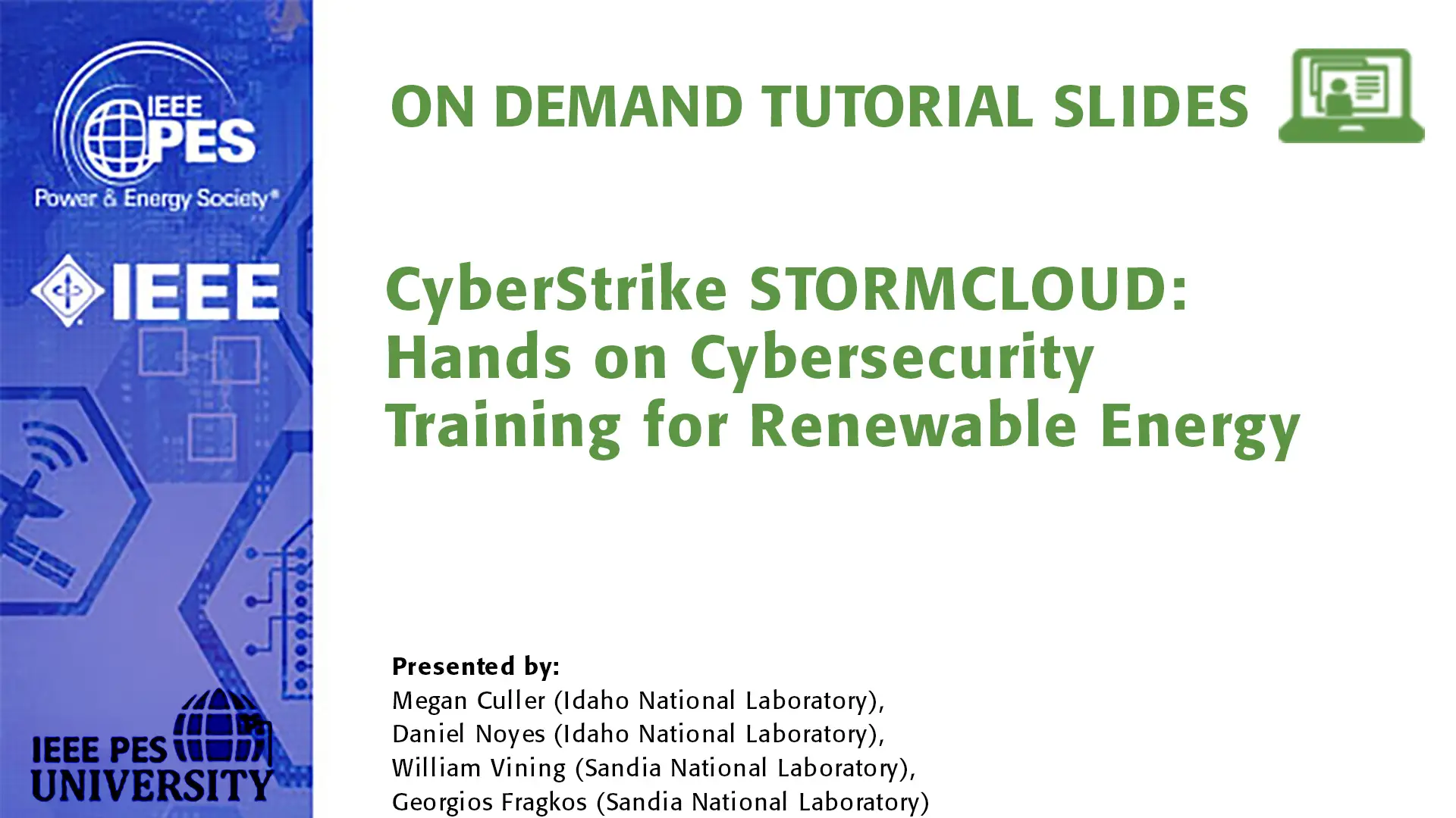 GM 24 Tutorial - CyberStrike STORMCLOUD: Hands on Cybersecurity Training for Renewable Energy (Slides)