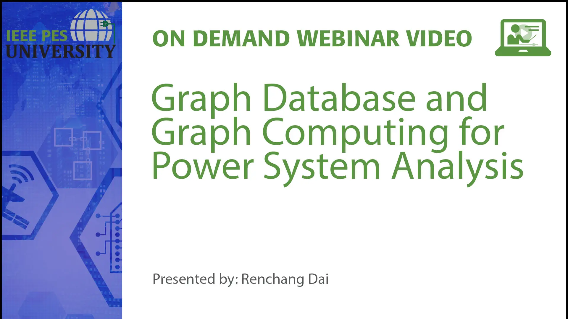 Graph Database and Graph Computing for Power System Analysis (Video)