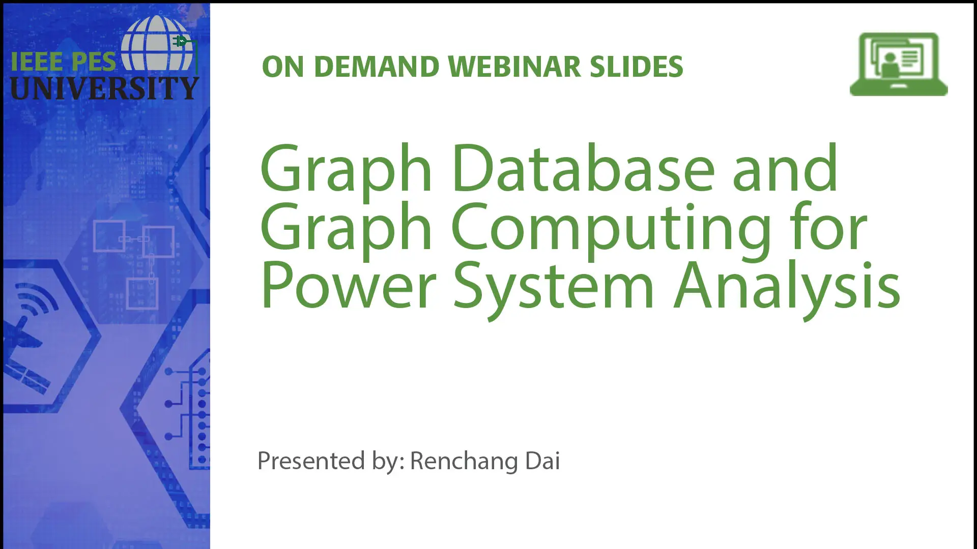 Graph Database and Graph Computing for Power System Analysis (Slides)