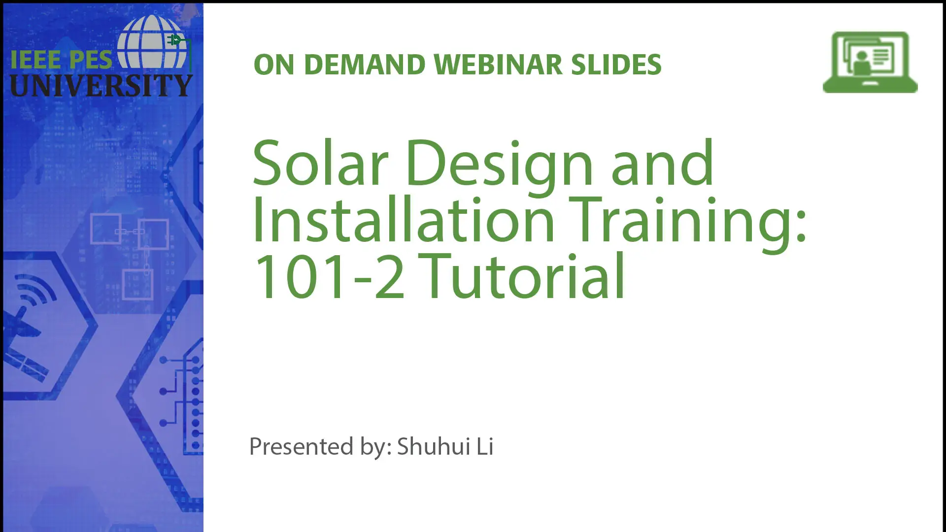 Solar Design and Installation Training – 101-2 (Slides)