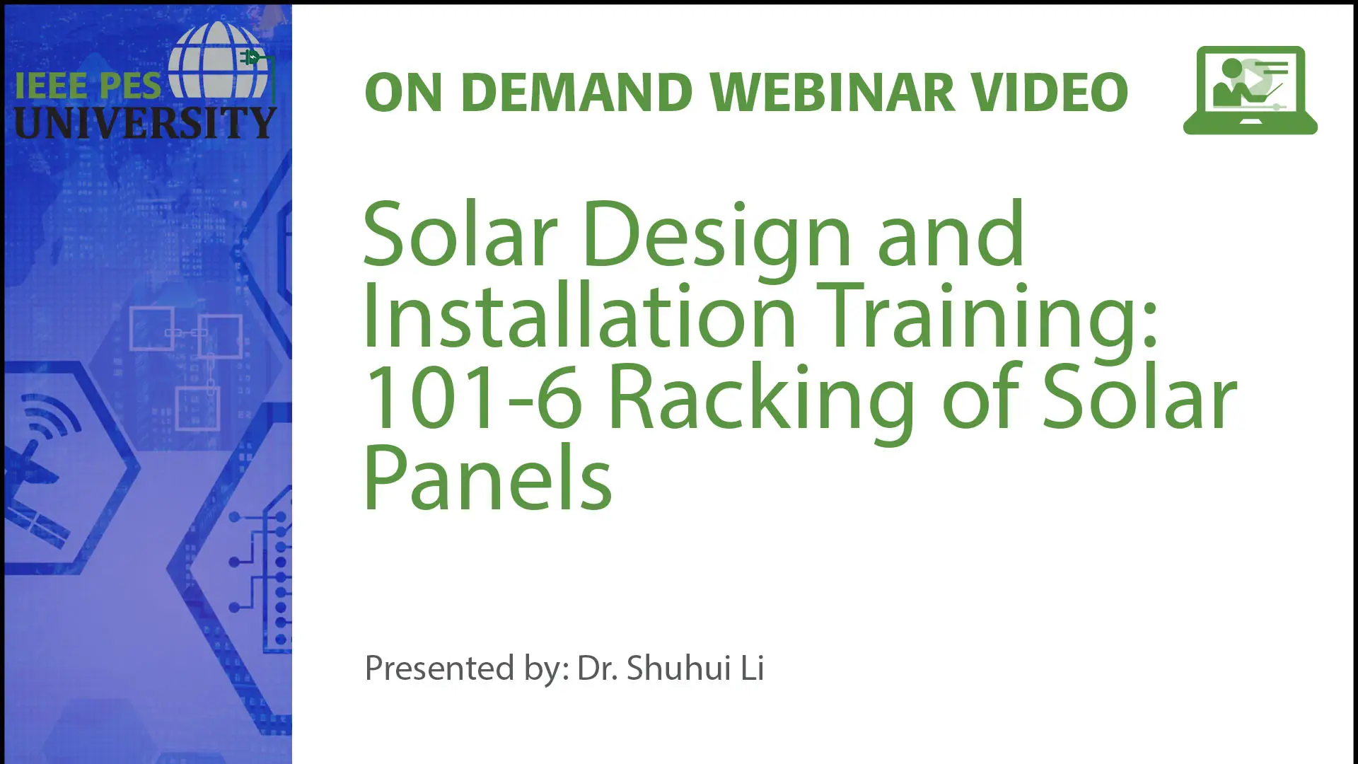 Solar Design and Installation Training: 101-6 Racking of Solar Panels (Video)