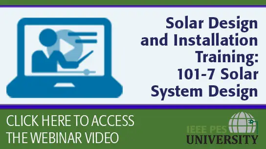 Solar Design and Installation Training: 101-7 Solar System Design Guidelines (Video)