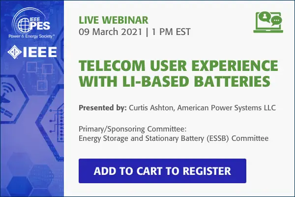 Telecom User Experience with Li-based Batteries