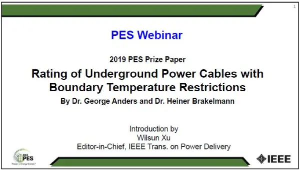 Rating of Underground Power Cables with Boundary Temperature Restrictions (slides)