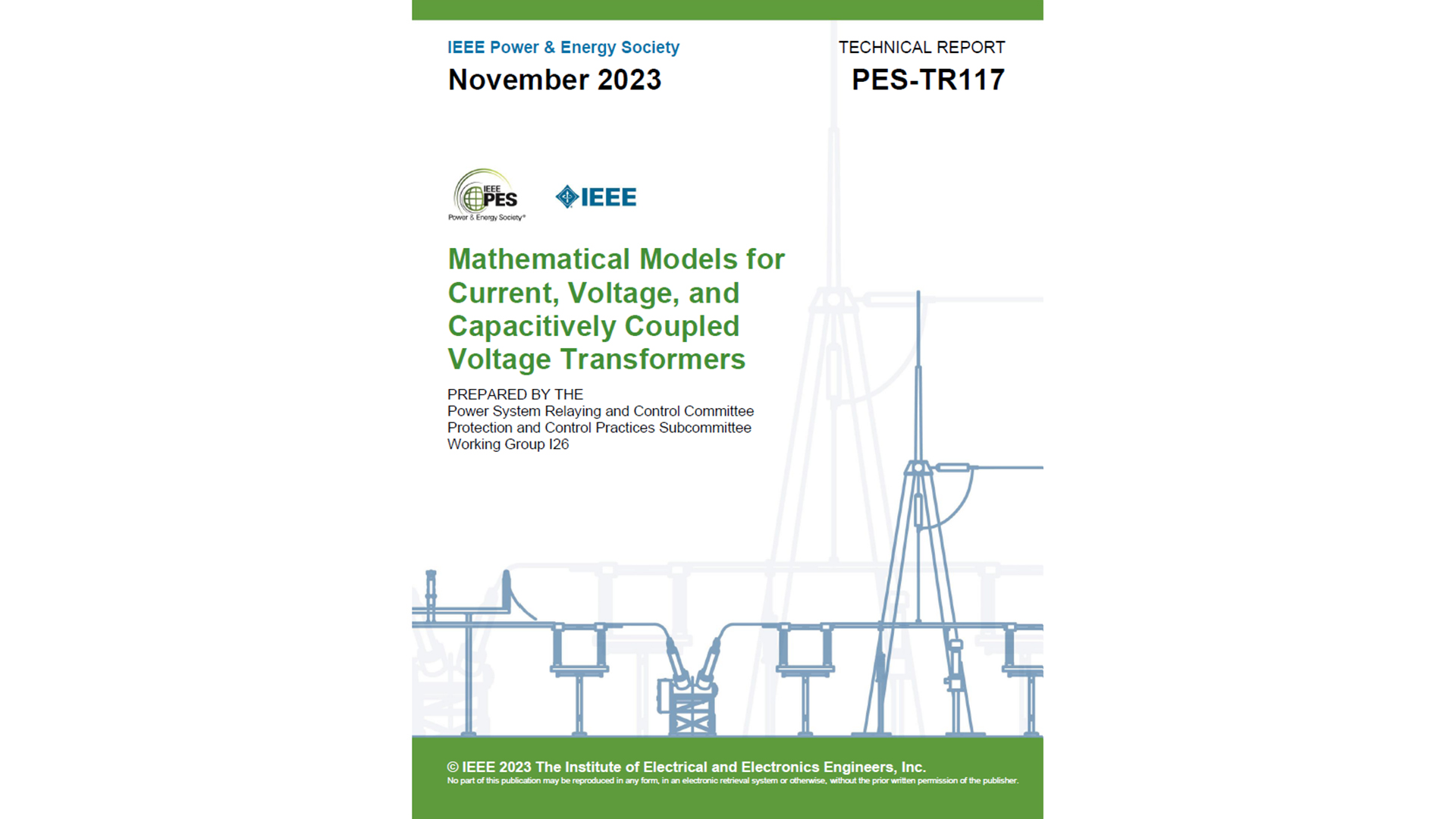Mathematical Models for Current, Voltage, and Capacitively Coupled Voltage Transformers (TR117)