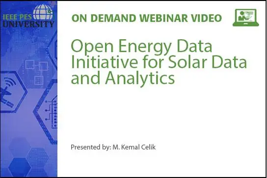 Open Energy Data Initiative for Solar Data and Analytics (Video)