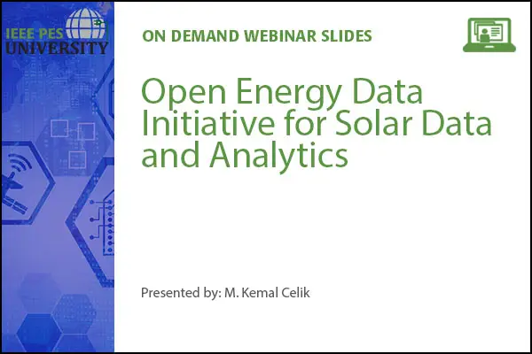 Open Energy Data Initiative for Solar Data and Analytics (Slides)