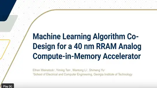 Machine Learning Algorithm Co-Design for a 40nm RRAM Analog Compute-in-Memory Accelerator