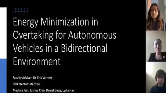 Energy Minimization in Overtaking for Autonomous Vehicles in a Bidirectional Environment 