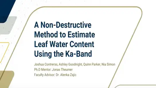 A Non-Destructive Method to Estimate Leaf Water Content Using the Ka-Band 
