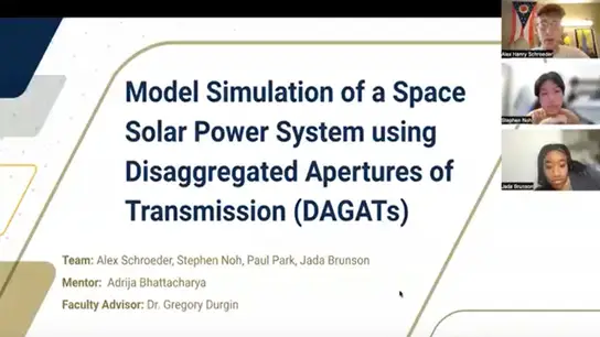 Model Simulation of a Space Solar Power System Using Disaggregated Apertures of Tansmission (DAGATs)