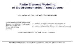 Finite Element Modeling of Electromechanical Transducers