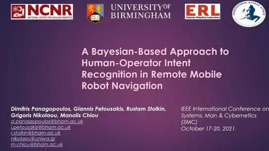 A Bayesian Based Approach to Human Operator Intent Recognition in Remote Mobile Robot Navigation